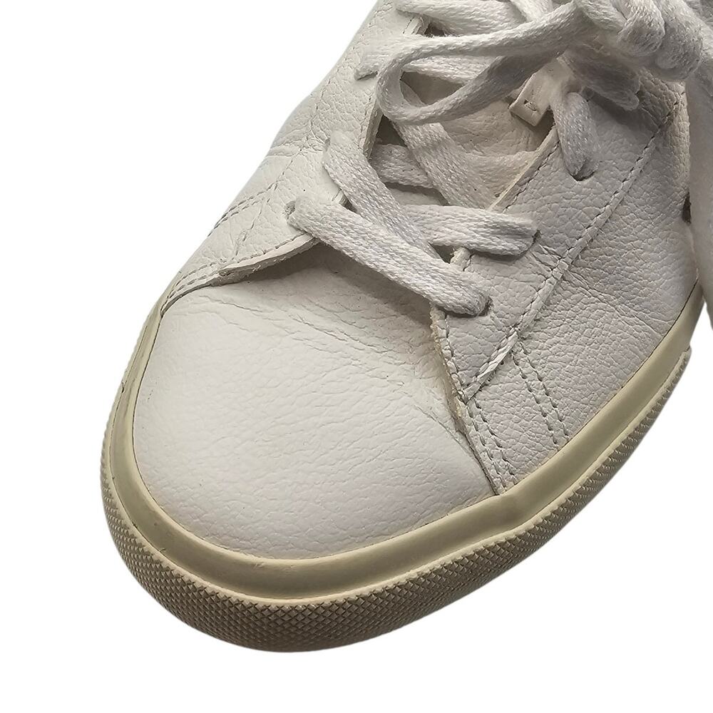 VEJA T2 White & Olive Green Leather Low Top Lace Up Sneakers Size 9 - Picture 7 of 10